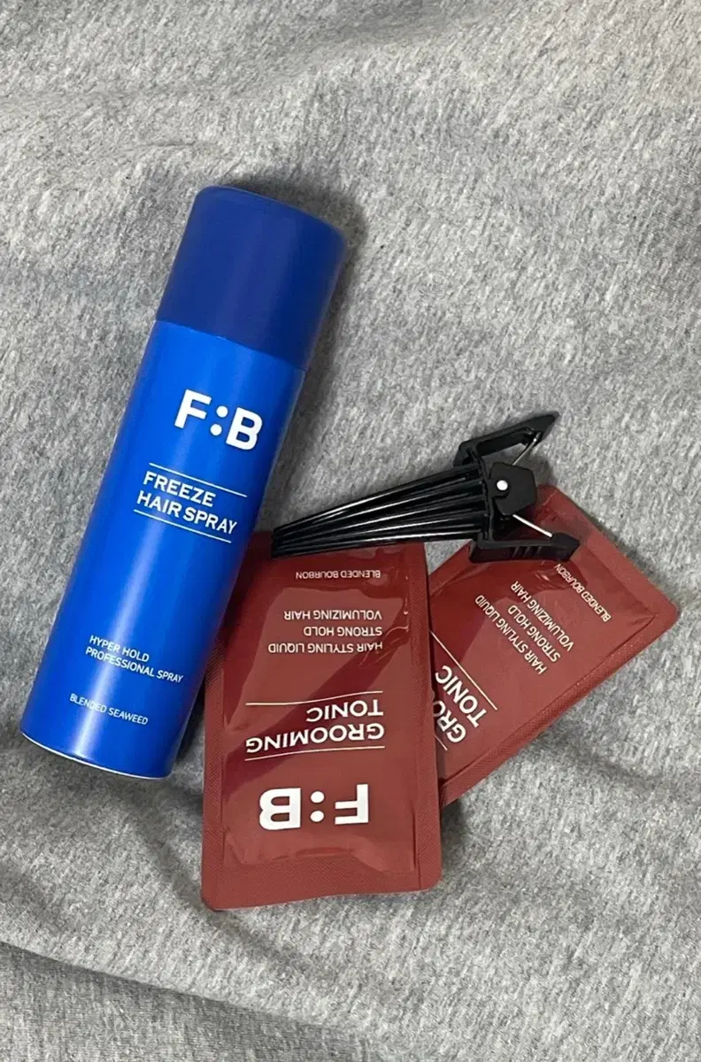 포뷰트 헤어 볼륨 핀처+스프레이100ml+그루밍토닉16ml